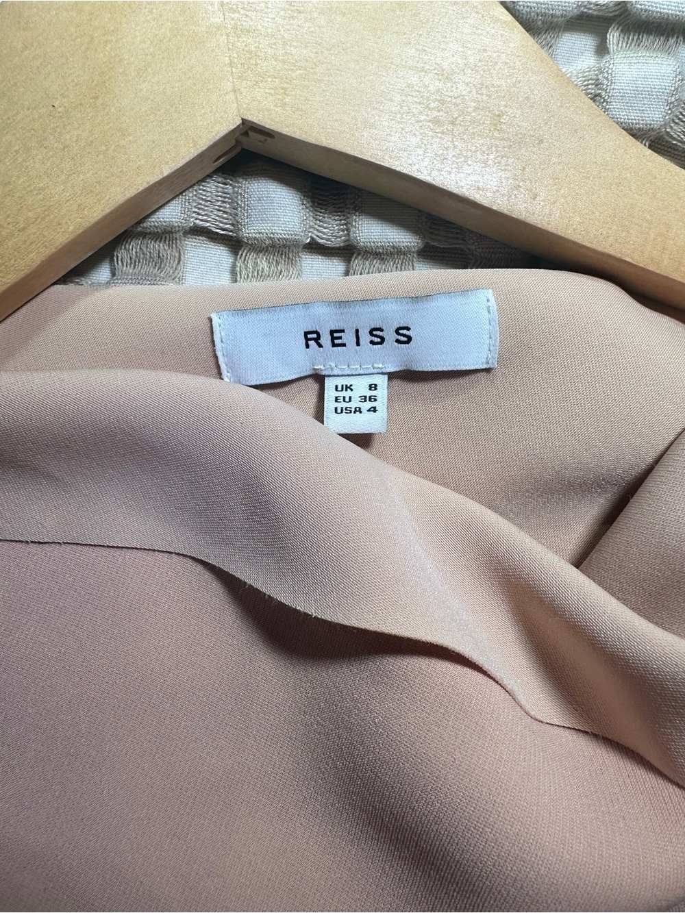 Reiss Soft beige Draped-Neck Blouse Women’s Size 4 - Picture 6 of 10